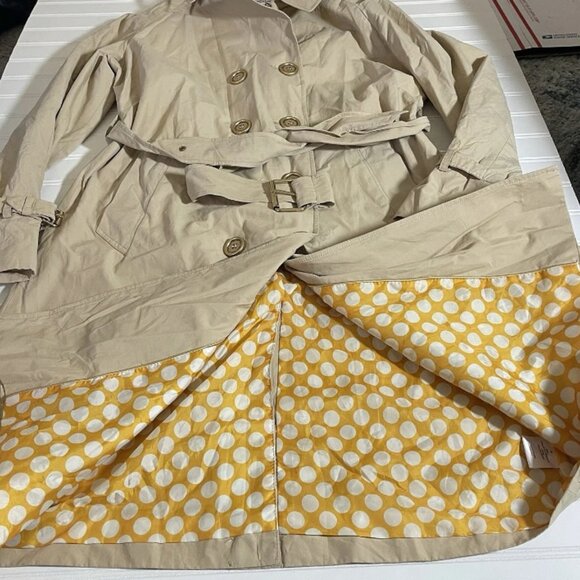 Isaac Mizrahi Women’s Khaki Tan Double Breasted Jacket Coat Sz M - Picture 3 of 12